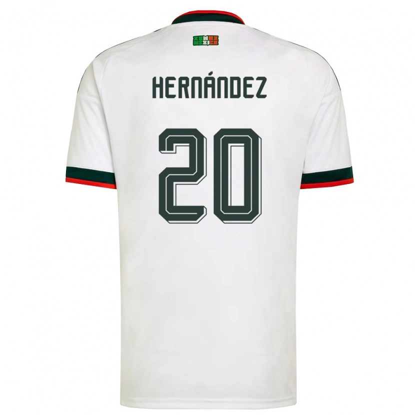 Danxen Men Mexico Karín Hernández #20 White Burgundy Green Away Jersey 26-28 T-Shirt