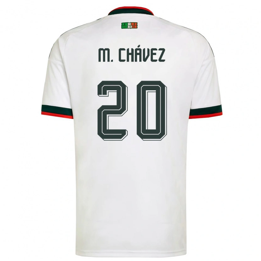 Danxen Men Mexico Mateo Chávez #20 White Burgundy Green Away Jersey 26-28 T-Shirt