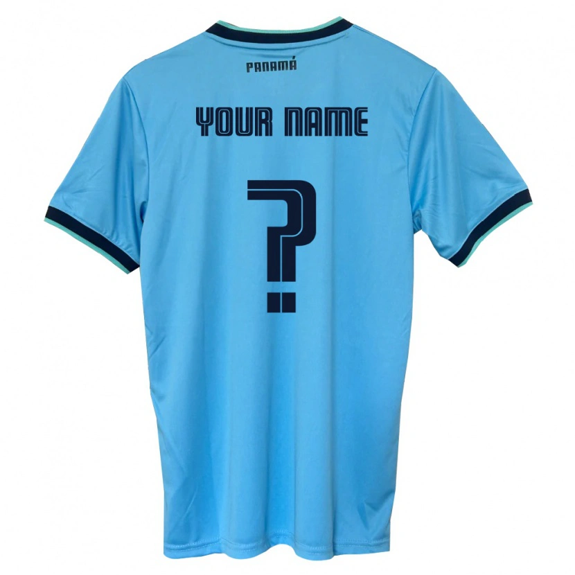 Danxen Men Panama Your Name #0 Sky Blue Black Away Jersey 26-28 T-Shirt