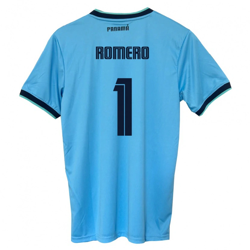 Danxen Men Panama Manuel Romero #1 Sky Blue Black Away Jersey 26-28 T-Shirt