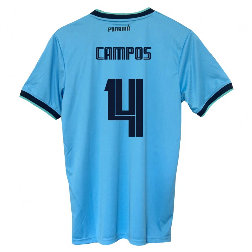 Danxen Men Panama Oliver Campos #4 Sky Blue Black Away Jersey 26-28 T-Shirt