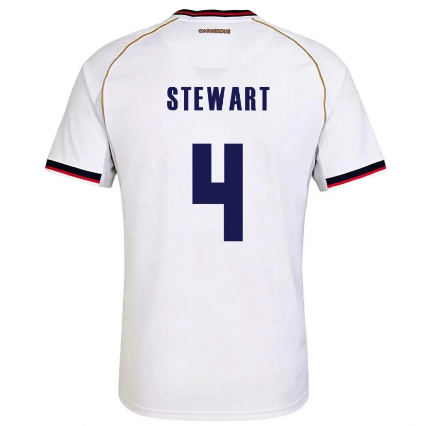 Danxen Men Panama Shayron Stewart #4 White Red Away Jersey 26-28 T-Shirt