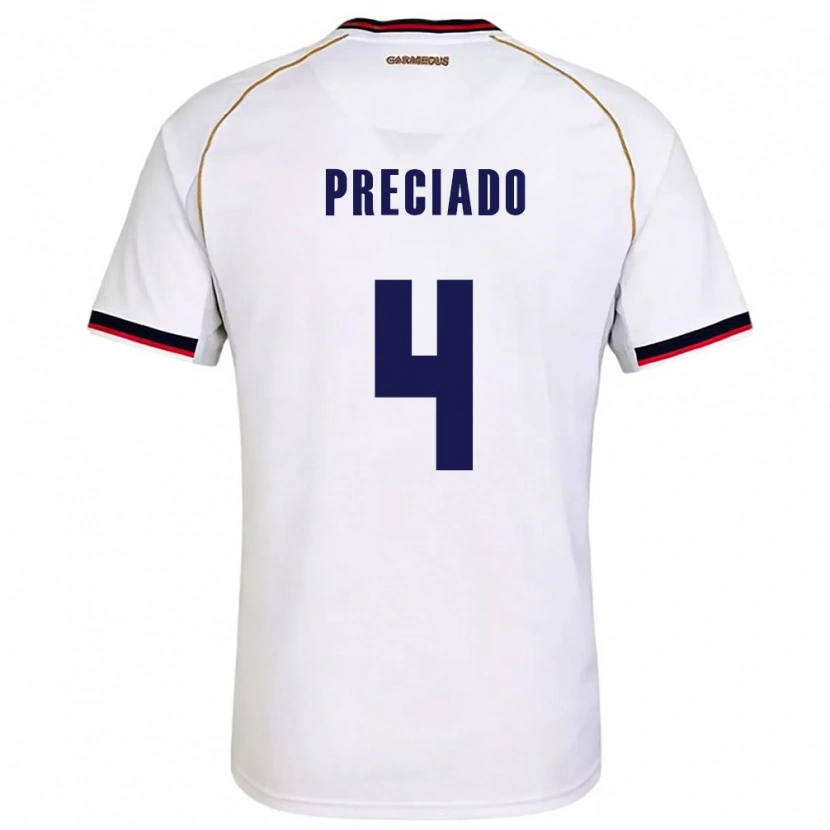 Danxen Men Panama Jose Preciado #4 White Red Away Jersey 26-28 T-Shirt