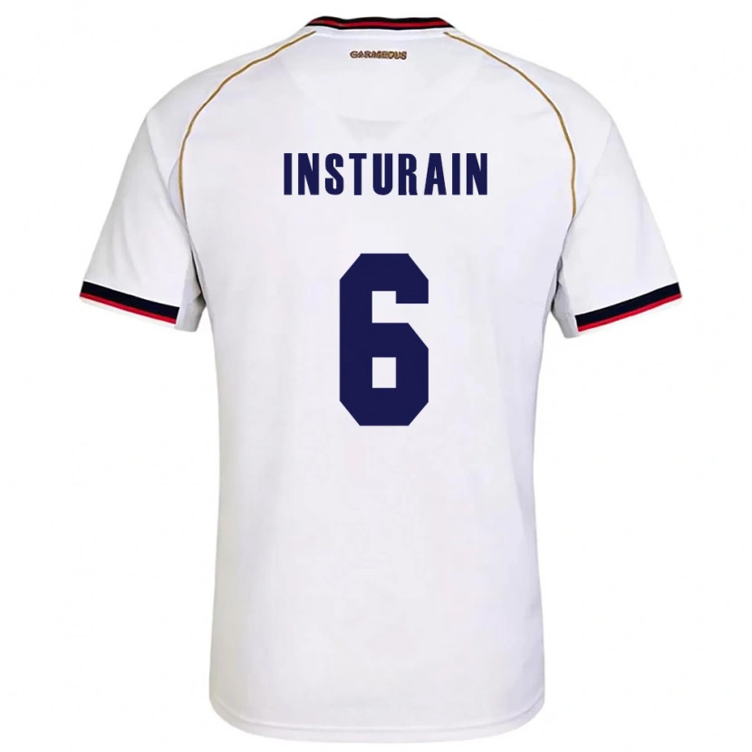 Danxen Men Panama Jossimar Insturain #6 White Red Away Jersey 26-28 T-Shirt
