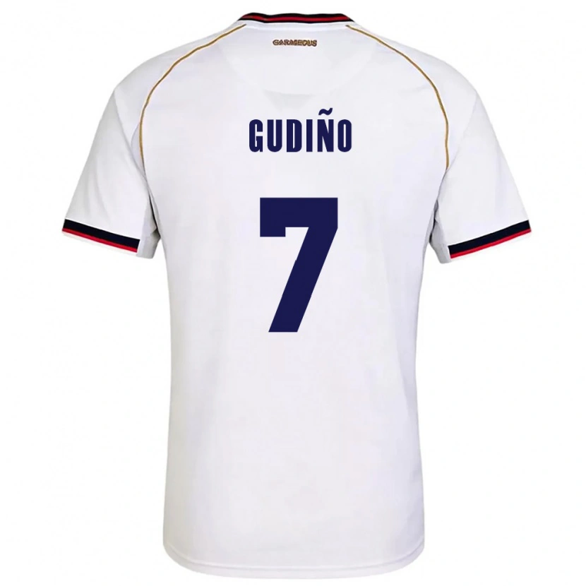 Danxen Men Panama Angelo Gudiño #7 White Red Away Jersey 26-28 T-Shirt