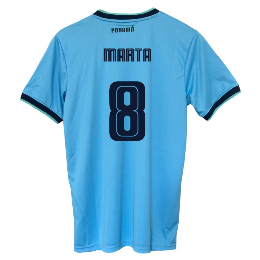 Danxen Men Panama Aldair Marta #8 Sky Blue Black Away Jersey 26-28 T-Shirt