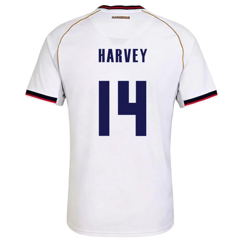 Danxen Men Panama Carlos Harvey #14 White Red Away Jersey 26-28 T-Shirt