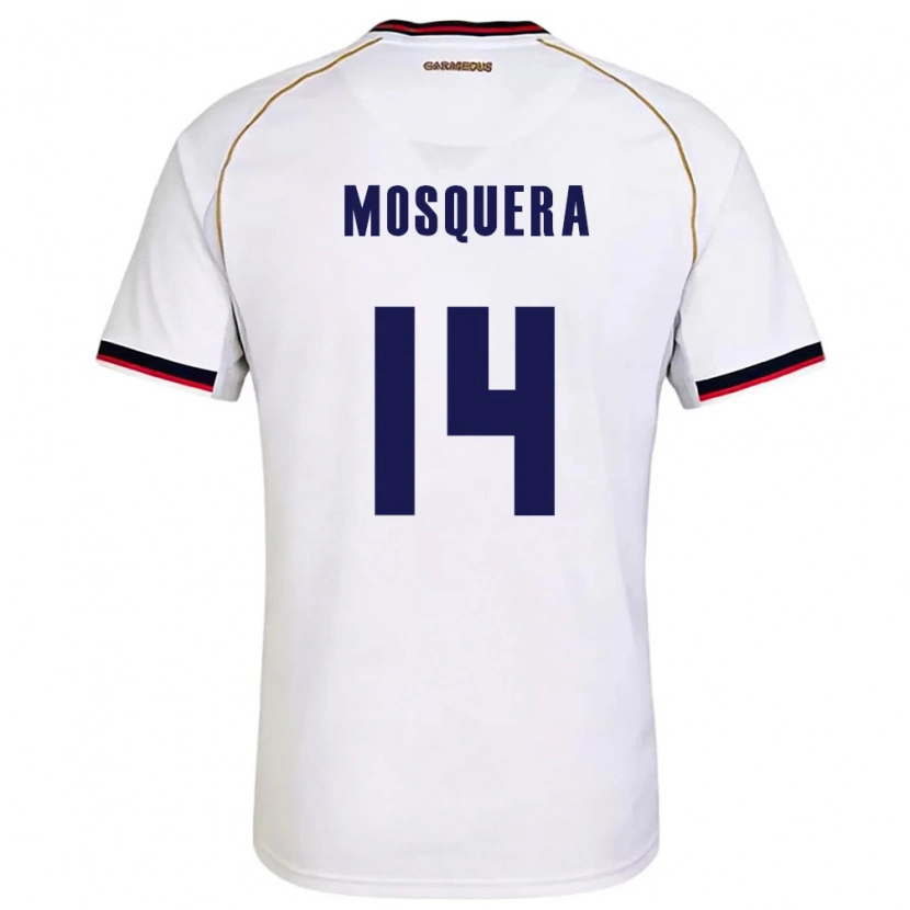 Danxen Men Panama Aaron Mosquera #14 White Red Away Jersey 26-28 T-Shirt