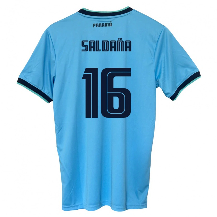 Danxen Men Panama Allan Saldaña #16 Sky Blue Black Away Jersey 26-28 T-Shirt