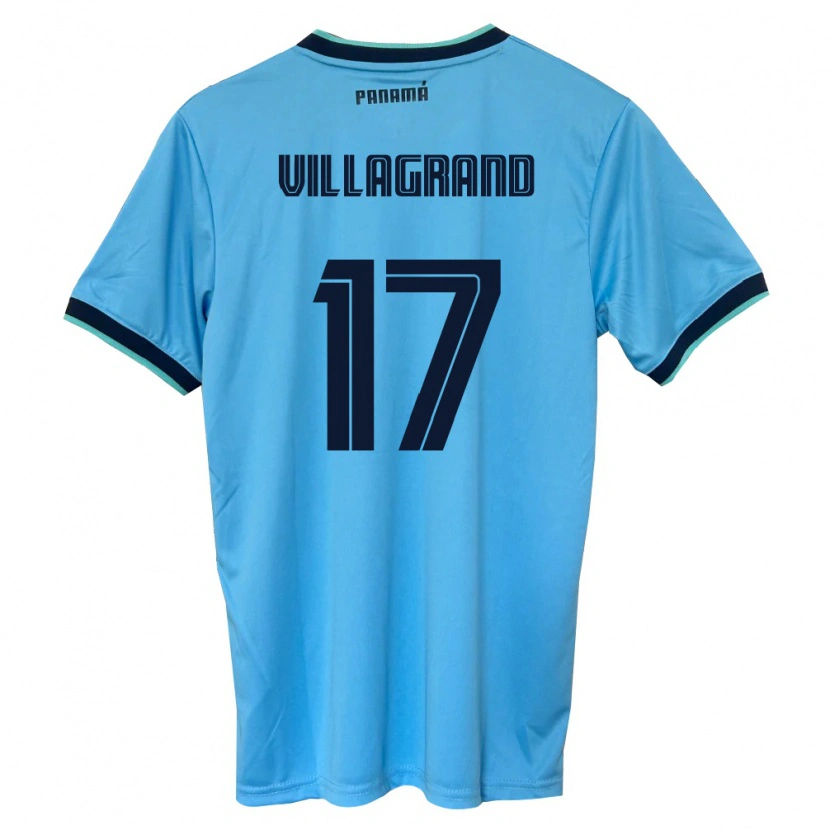 Danxen Men Panama Gabriela Villagrand #17 Sky Blue Black Away Jersey 26-28 T-Shirt