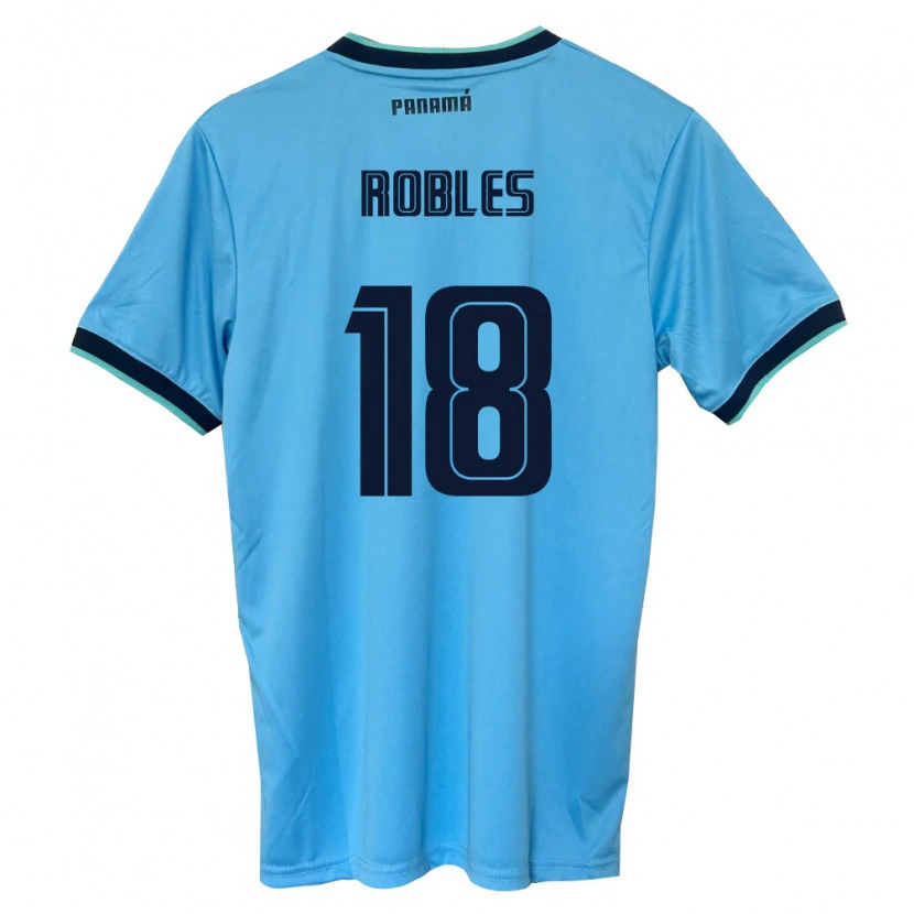 Danxen Men Panama Jordan Robles #18 Sky Blue Black Away Jersey 26-28 T-Shirt