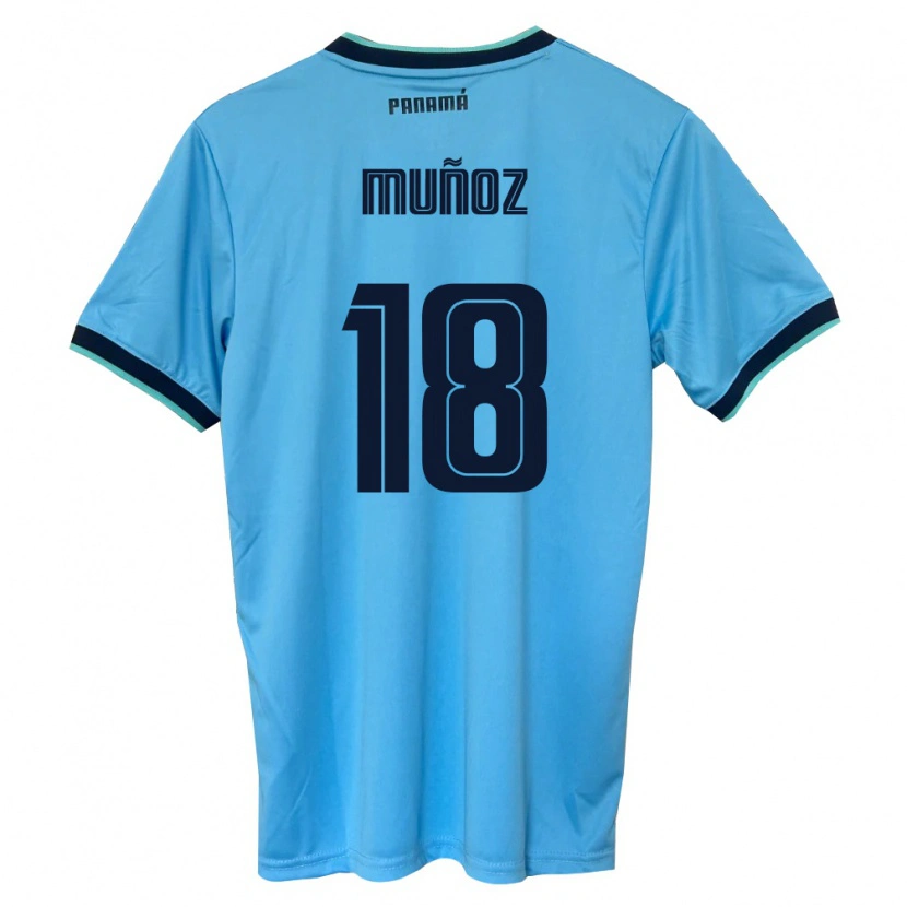 Danxen Men Panama Uribiades Muñoz #18 Sky Blue Black Away Jersey 26-28 T-Shirt