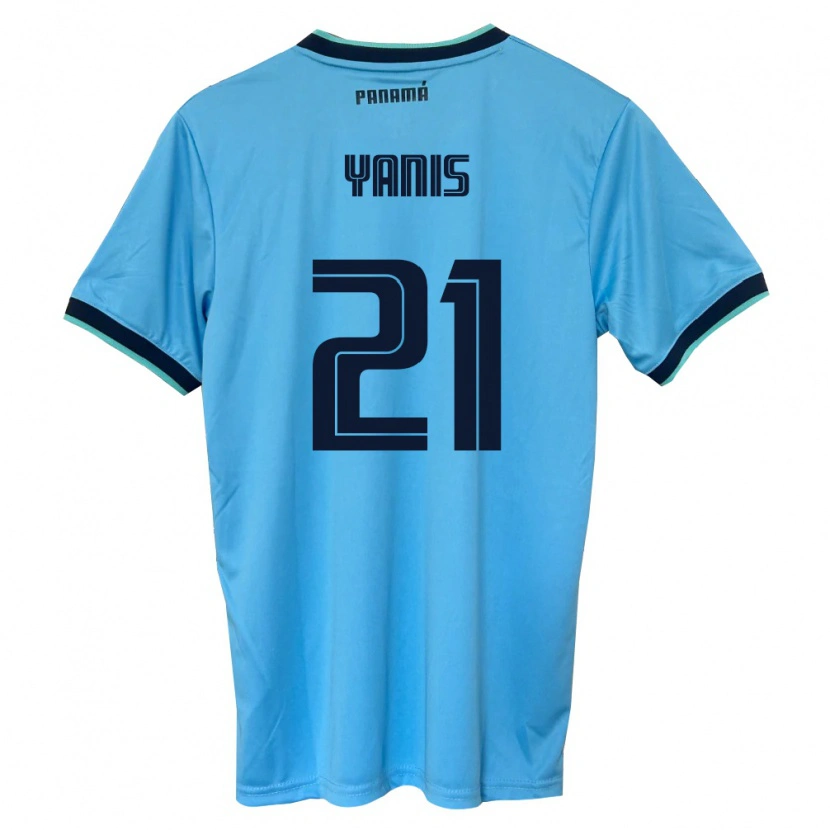 Danxen Men Panama César Yanis #21 Sky Blue Black Away Jersey 26-28 T-Shirt