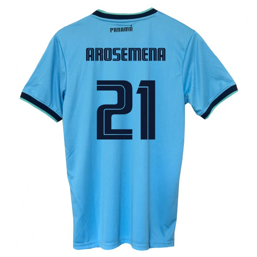 Danxen Men Panama Pablo Arosemena #21 Sky Blue Black Away Jersey 26-28 T-Shirt