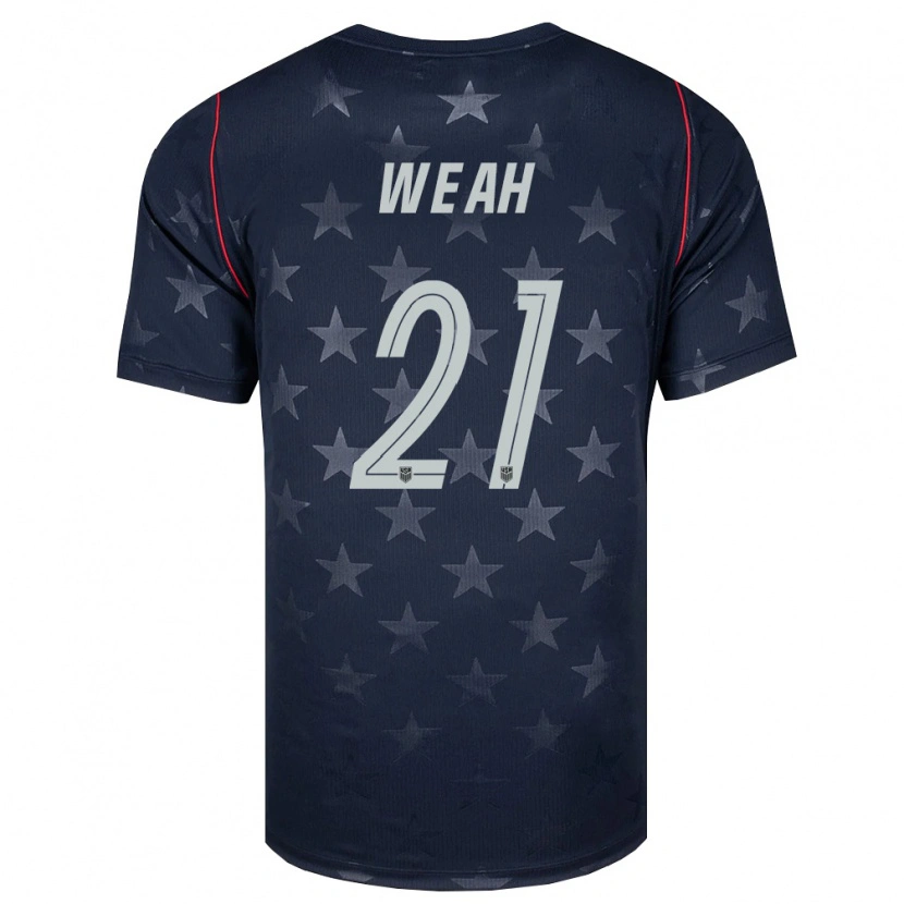 Danxen Men United States Timothy Weah #21 Black White Red Away Jersey 26-28 T-Shirt