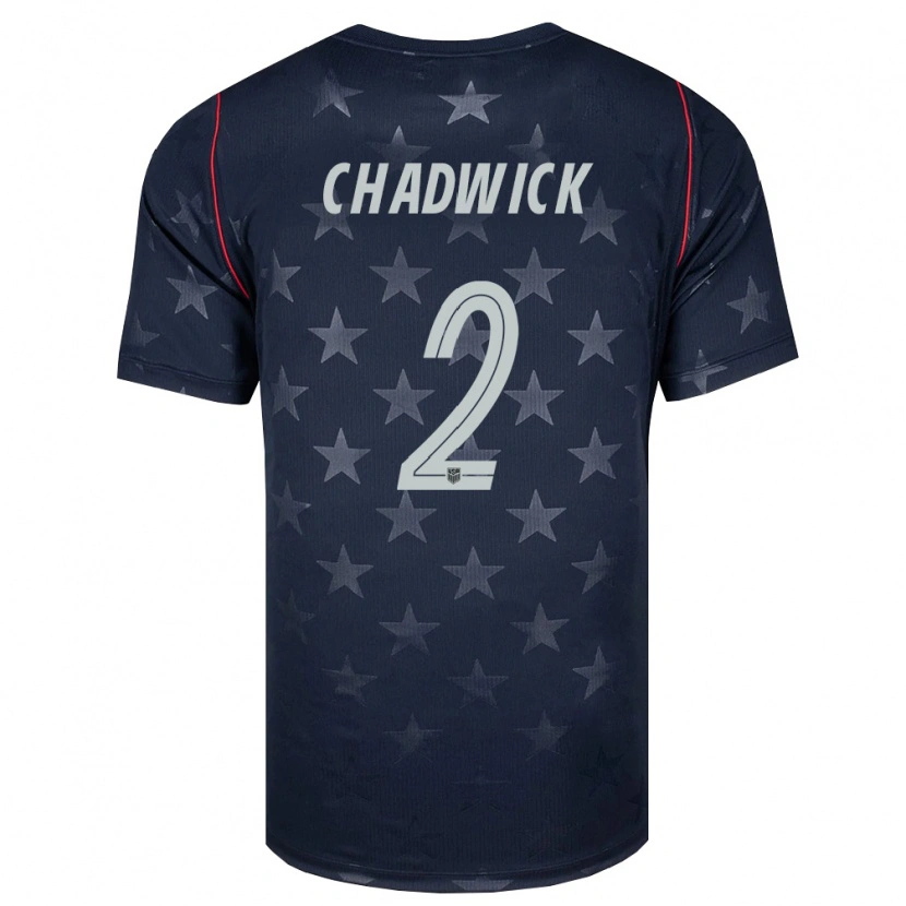 Danxen Men United States Eddie Chadwick #2 Black White Red Away Jersey 26-28 T-Shirt