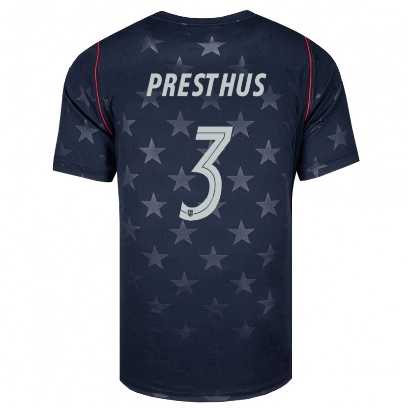 Danxen Men United States Owen Presthus #3 Black White Red Away Jersey 26-28 T-Shirt