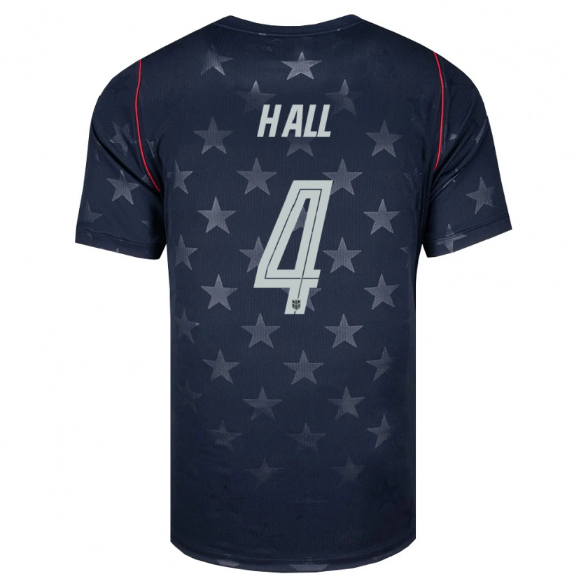 Danxen Men United States Tyler Hall #4 Black White Red Away Jersey 26-28 T-Shirt