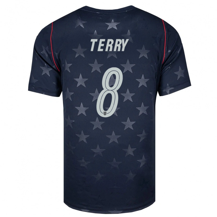 Danxen Men United States Jude Terry #8 Black White Red Away Jersey 26-28 T-Shirt