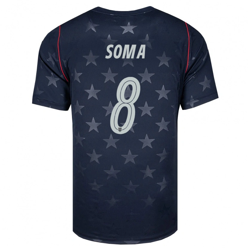 Danxen Men United States Pedro Soma #8 Black White Red Away Jersey 26-28 T-Shirt
