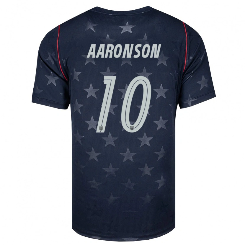 Danxen Men United States Paxten Aaronson #10 Black White Red Away Jersey 26-28 T-Shirt