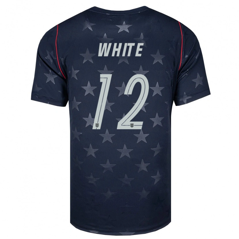 Danxen Men United States Matthew White #12 Black White Red Away Jersey 26-28 T-Shirt