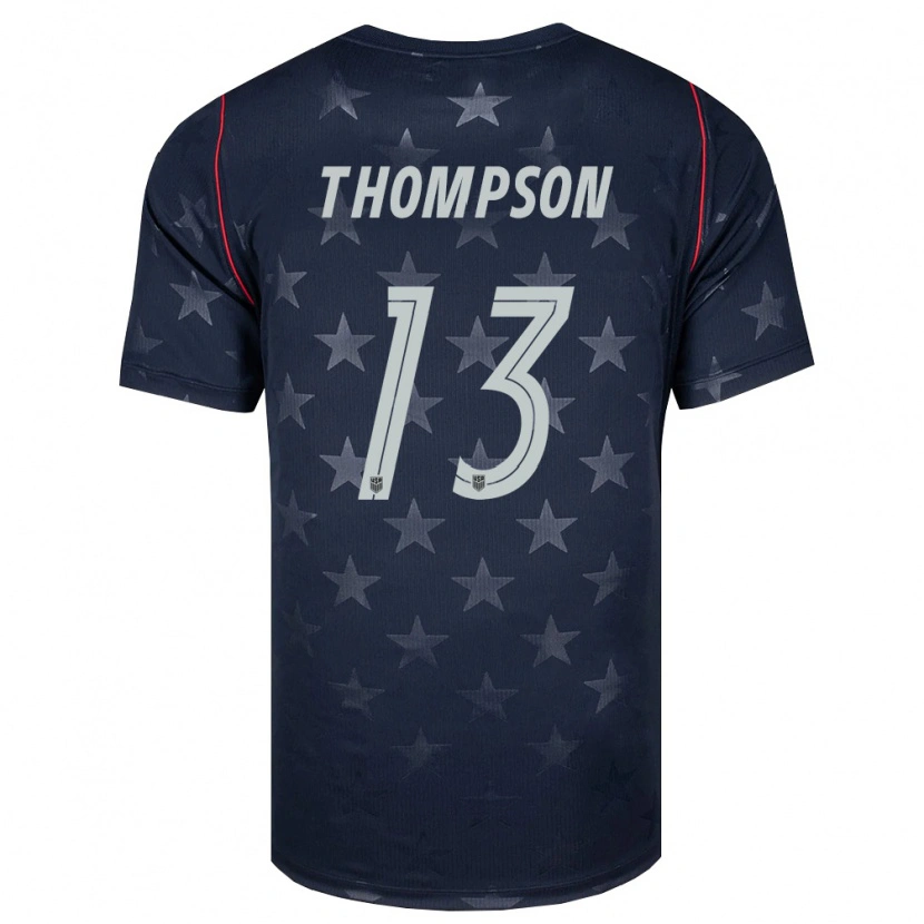 Danxen Men United States Alyssa Thompson #13 Black White Red Away Jersey 26-28 T-Shirt