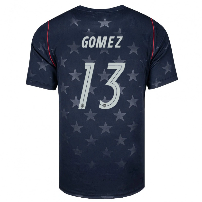 Danxen Men United States Jonathan Gomez #13 Black White Red Away Jersey 26-28 T-Shirt