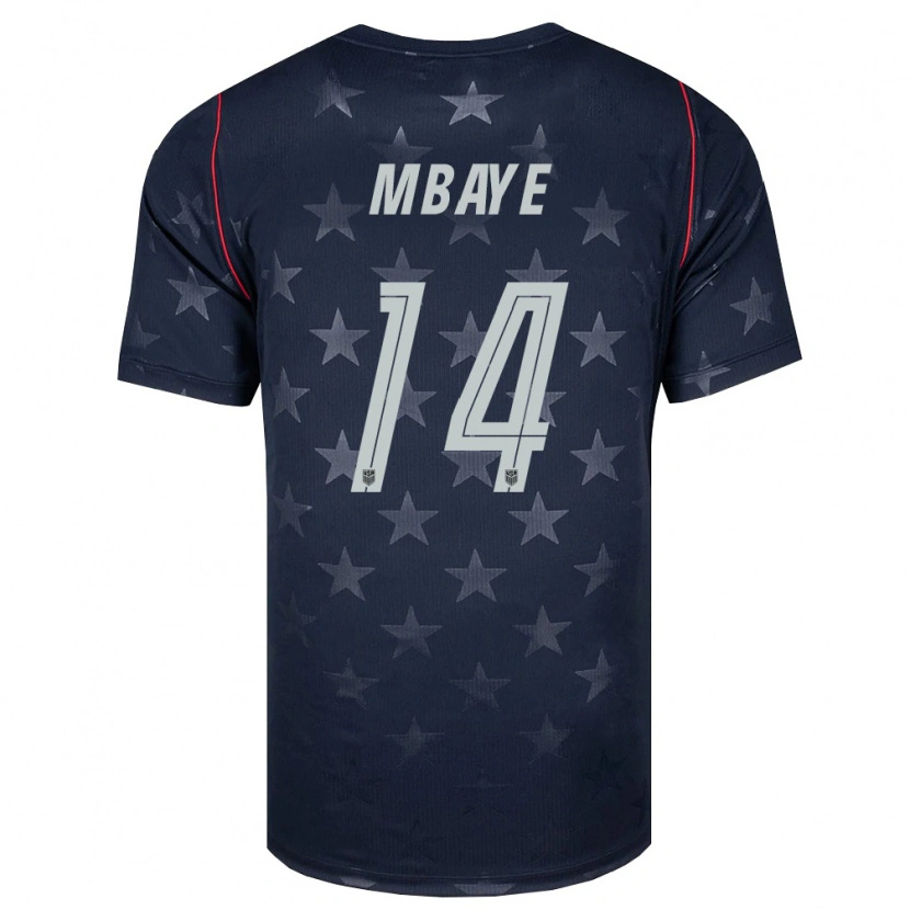 Danxen Men United States Astin Mbaye #14 Black White Red Away Jersey 26-28 T-Shirt