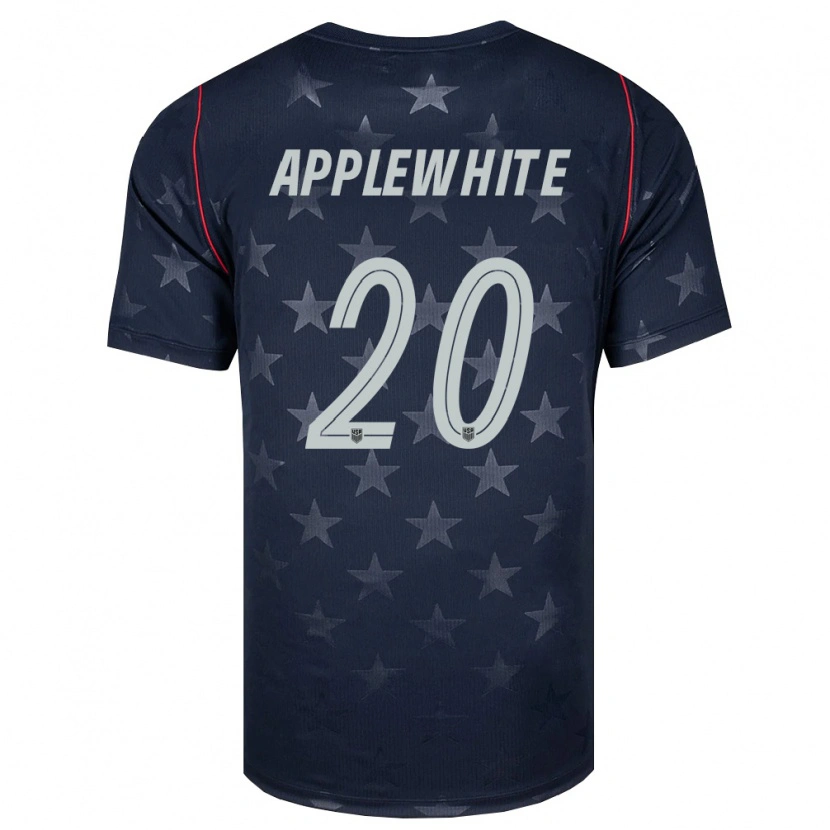 Danxen Men United States Christopher Applewhite #20 Black White Red Away Jersey 26-28 T-Shirt
