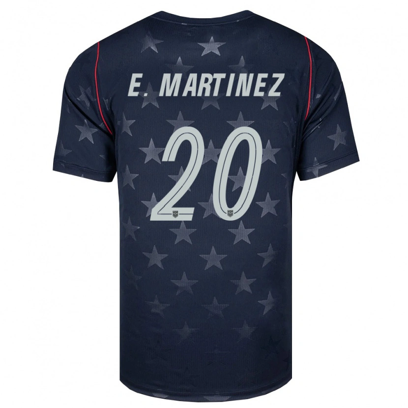 Danxen Men United States Enrique Martinez #20 Black White Red Away Jersey 26-28 T-Shirt