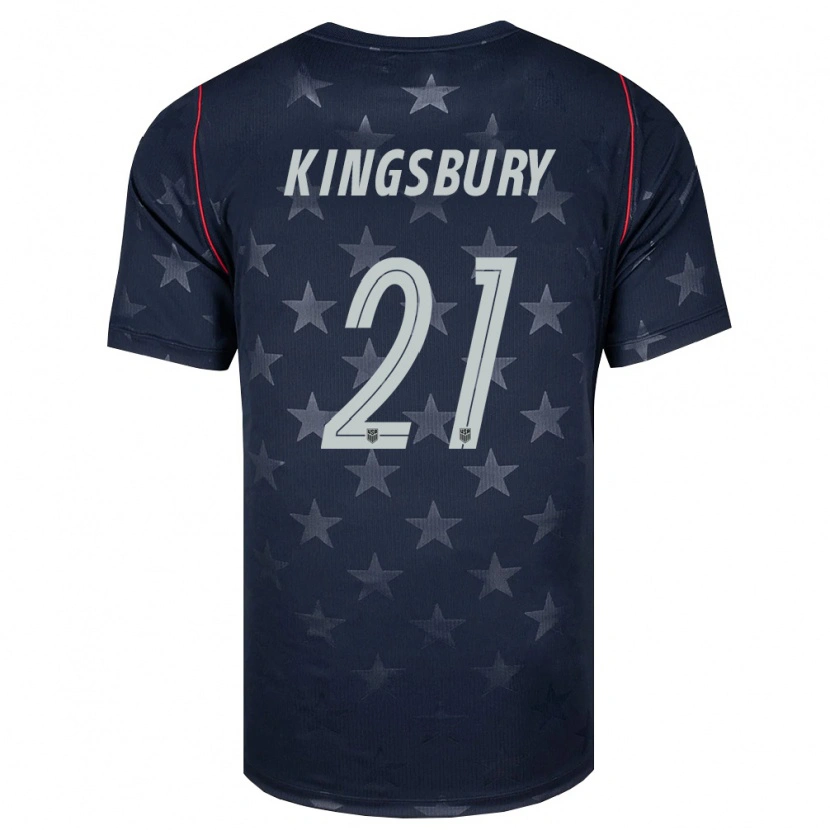 Danxen Men United States Aubrey Kingsbury #21 Black White Red Away Jersey 26-28 T-Shirt