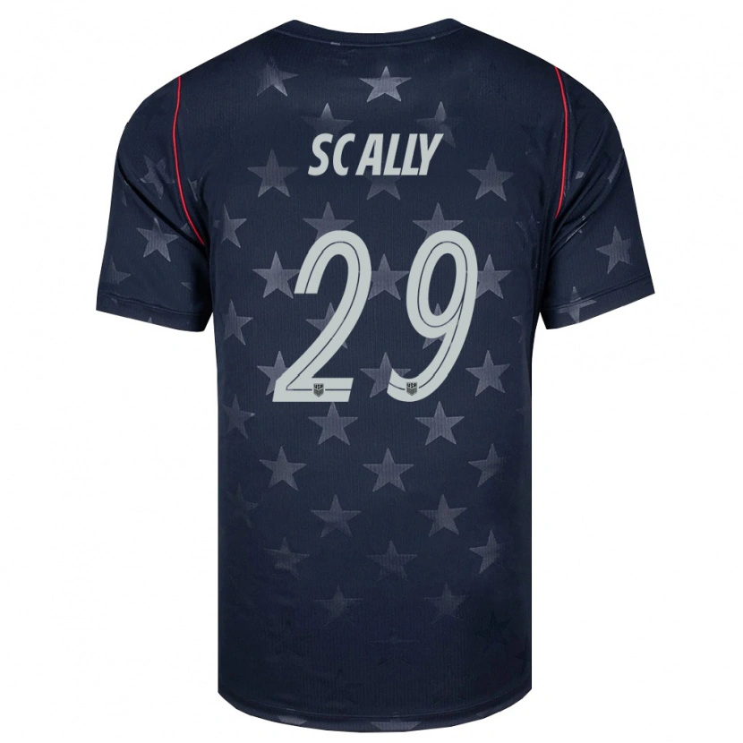 Danxen Men United States Joseph Scally #29 Black White Red Away Jersey 26-28 T-Shirt