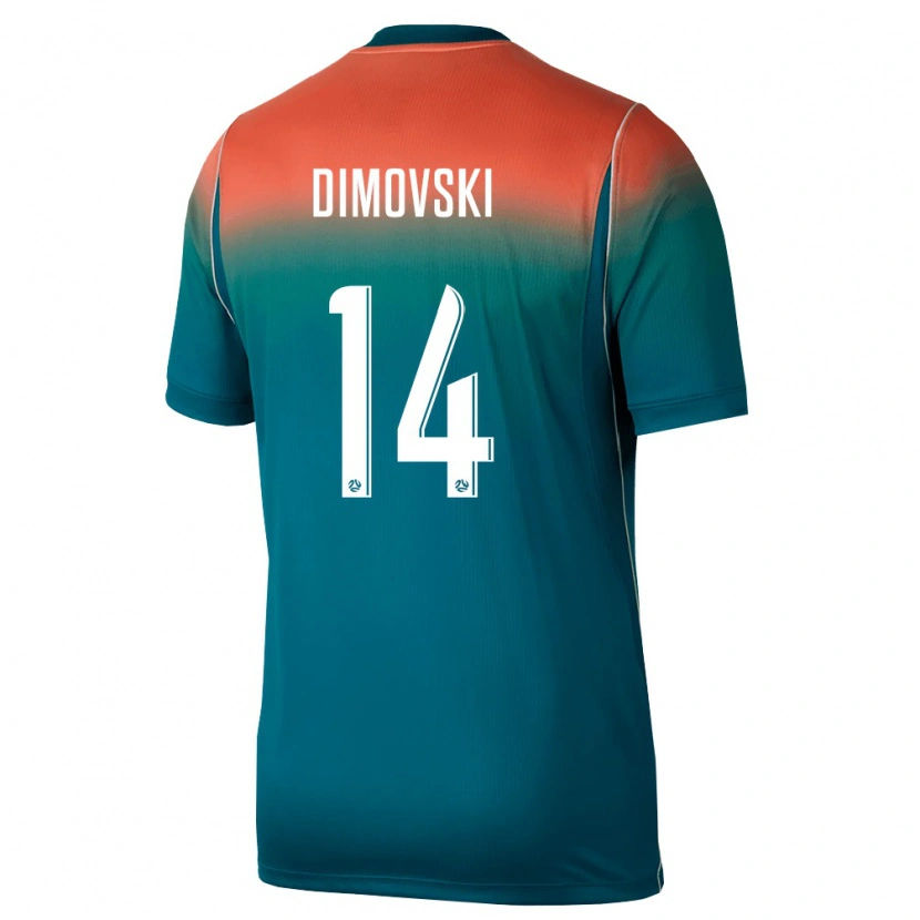 Danxen Men Australia Oliver Dimovski #14 Green Pink Away Jersey 26-28 T-Shirt