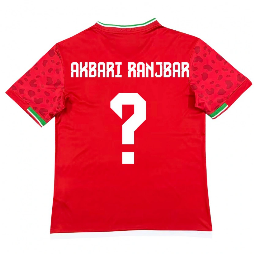 Danxen Men Iran Mohammad Akbari Ranjbar #0 Red White Away Jersey 26-28 T-Shirt