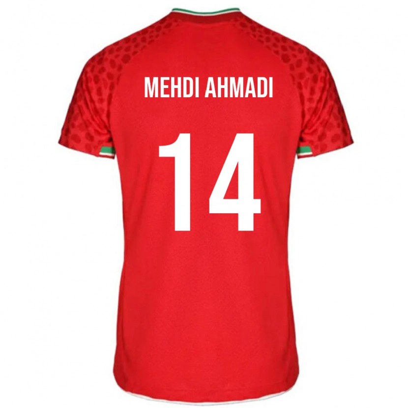 Danxen Men Iran Mohammad Mehdi Ahmadi #14 Red White Away Jersey 26-28 T-Shirt