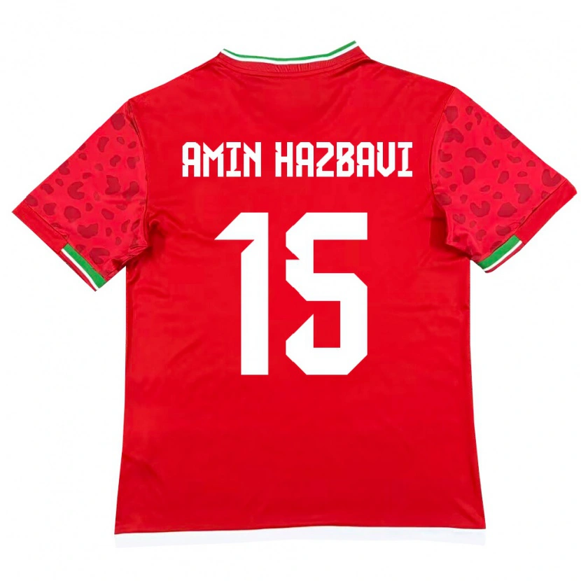 Danxen Men Iran Mohammadamin Hazbavi #15 Red White Away Jersey 26-28 T-Shirt