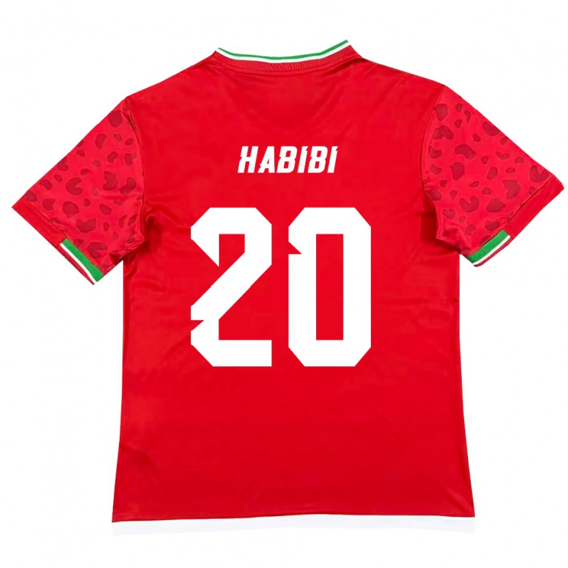 Danxen Men Iran Abbas Habibi #20 Red White Away Jersey 26-28 T-Shirt