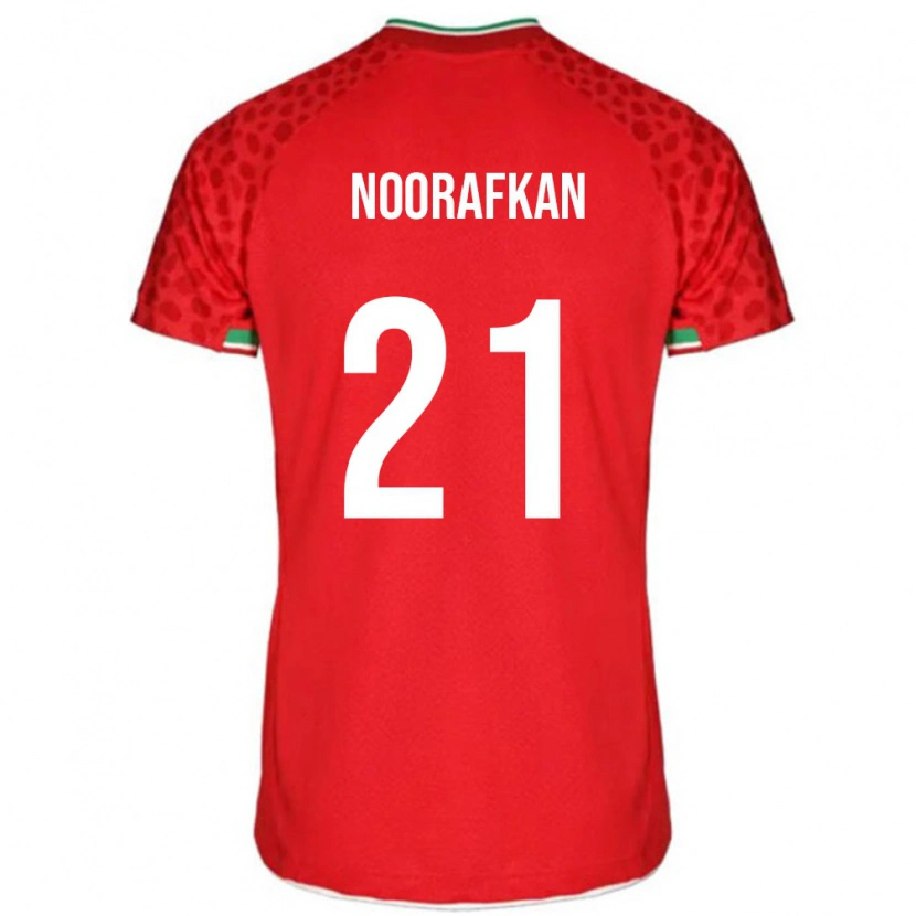Danxen Men Iran Omid Noorafkan #21 Red White Away Jersey 26-28 T-Shirt
