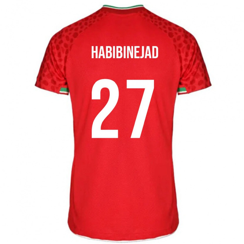 Danxen Men Iran Hadi Habibinejad #27 Red White Away Jersey 26-28 T-Shirt