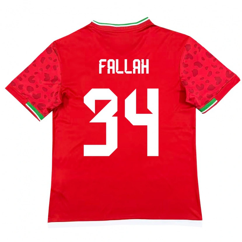 Danxen Men Iran Saman Fallah #34 Red White Away Jersey 26-28 T-Shirt
