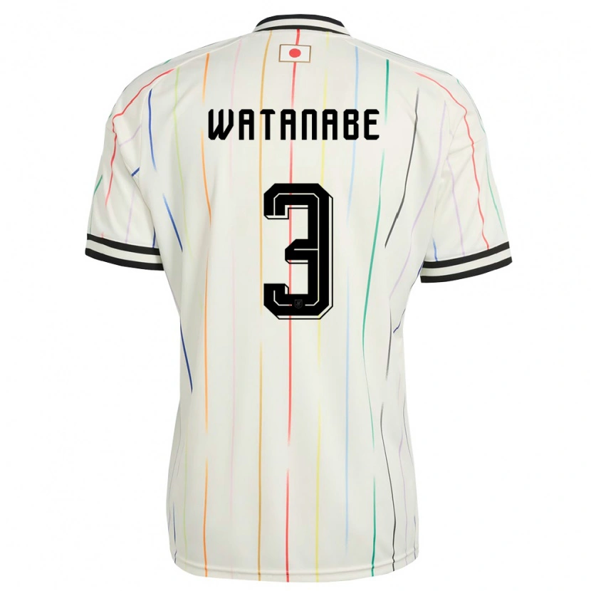 Danxen Men Japan Naohiro Watanabe #3 White Black Away Jersey 26-28 T-Shirt
