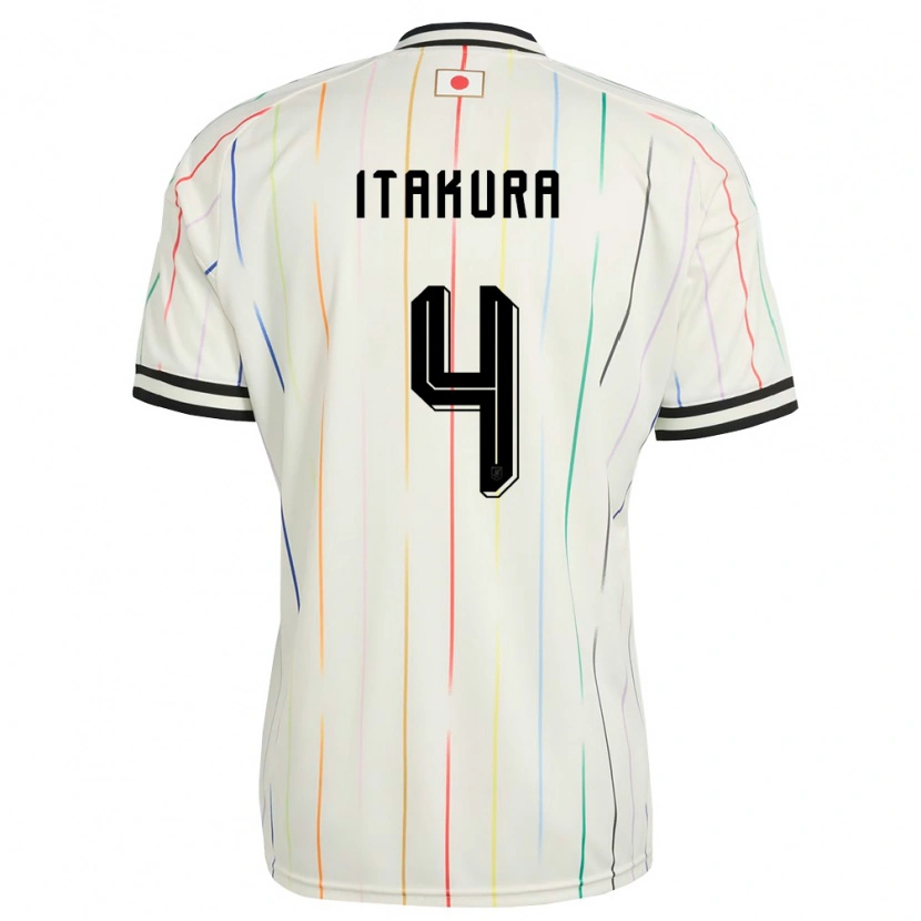 Danxen Men Japan Ko Itakura #4 White Black Away Jersey 26-28 T-Shirt
