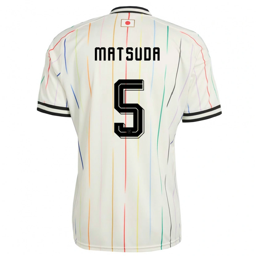 Danxen Men Japan Hayate Matsuda #5 White Black Away Jersey 26-28 T-Shirt