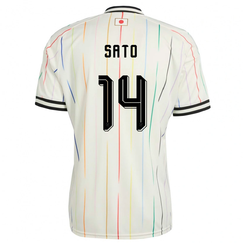Danxen Men Japan Ryunosuke Sato #14 White Black Away Jersey 26-28 T-Shirt
