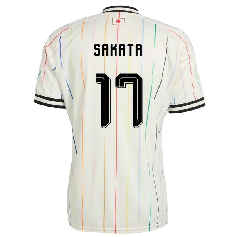 Danxen Men Japan Reiya Sakata #17 White Black Away Jersey 26-28 T-Shirt