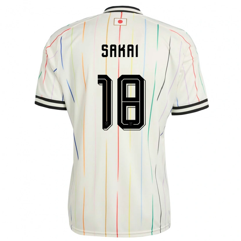 Danxen Men Japan Shunya Sakai #18 White Black Away Jersey 26-28 T-Shirt