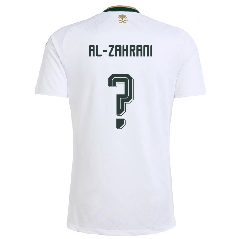 Danxen Men Saudi Arabia Anas Al-Zahrani #0 White Green Gold Away Jersey 26-28 T-Shirt