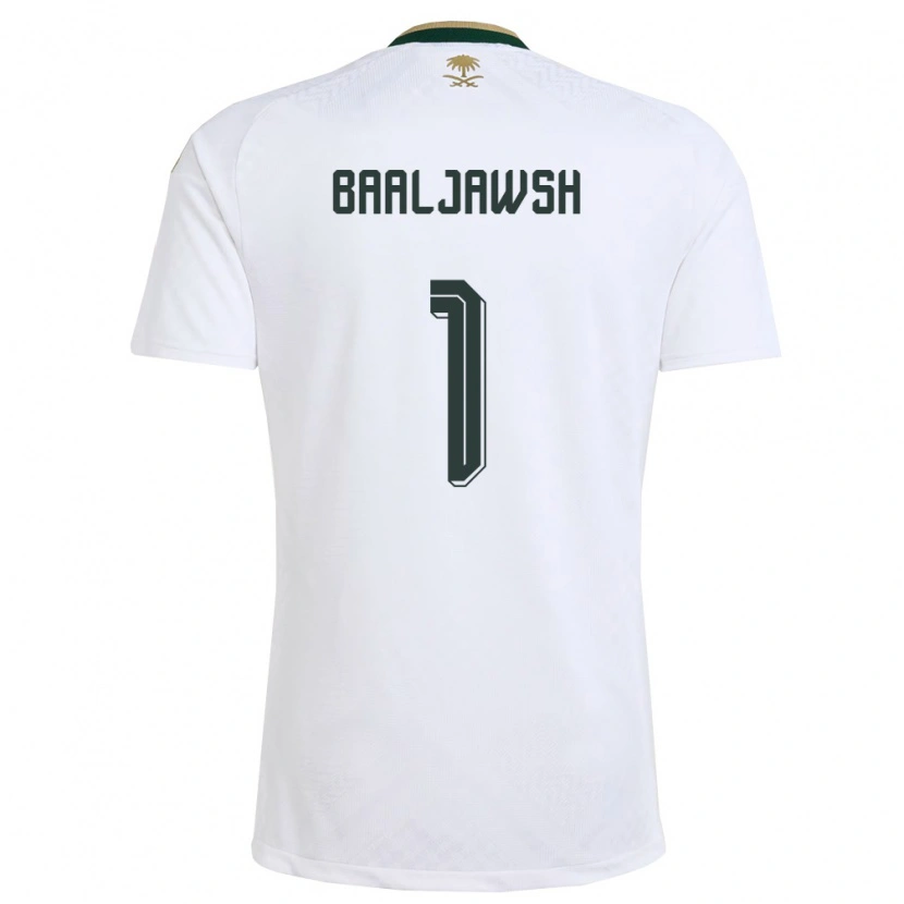 Danxen Men Saudi Arabia Turki Ba Al-Jawsh #1 White Green Gold Away Jersey 26-28 T-Shirt