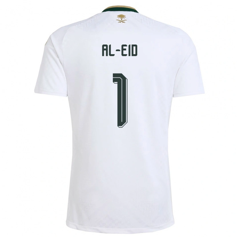 Danxen Men Saudi Arabia Musa Al-Eid #1 White Green Gold Away Jersey 26-28 T-Shirt